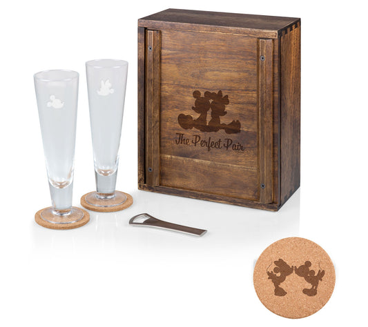 Legacy Disney Mickey & Minnie Mouse 7pc Beer Glass Gift Set