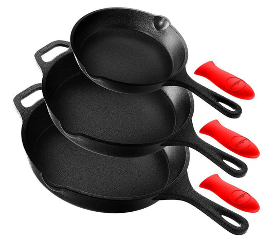 Nutrichef Set of (3) Cast Iron Pans