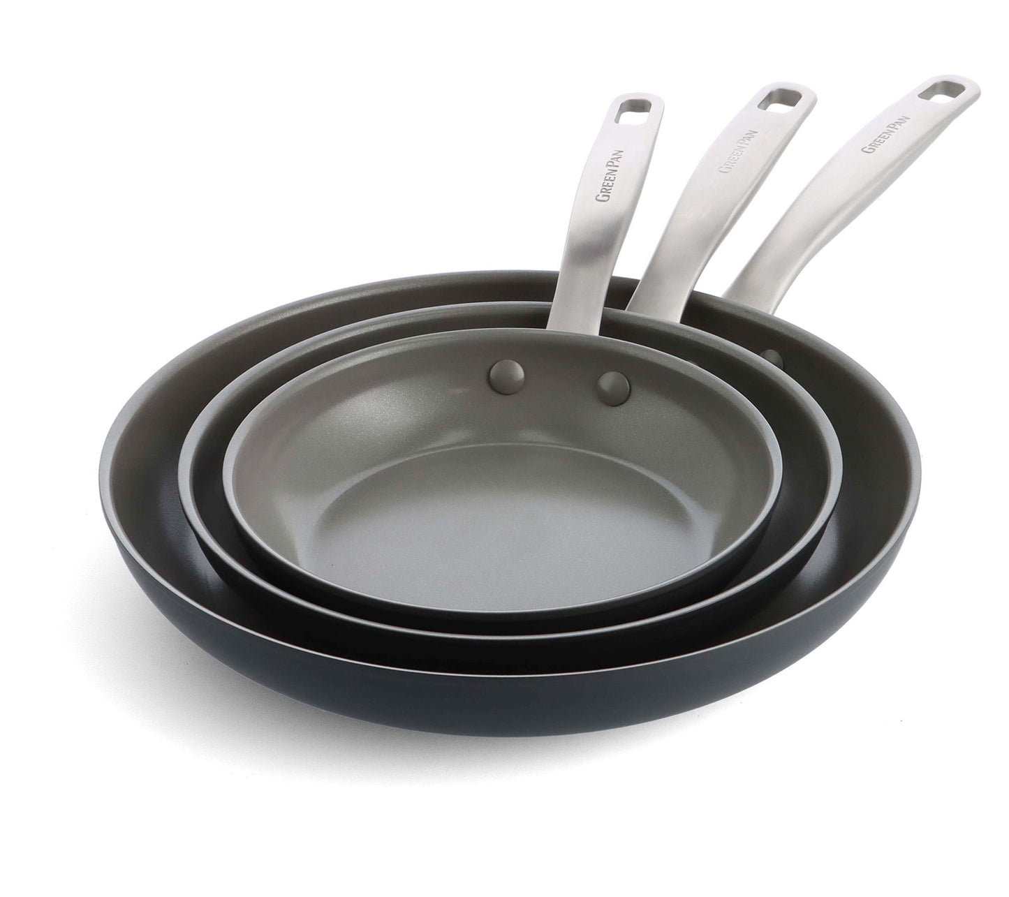 GreenPan Chatham Hard Anodized 3-Piece Frying Pn Set