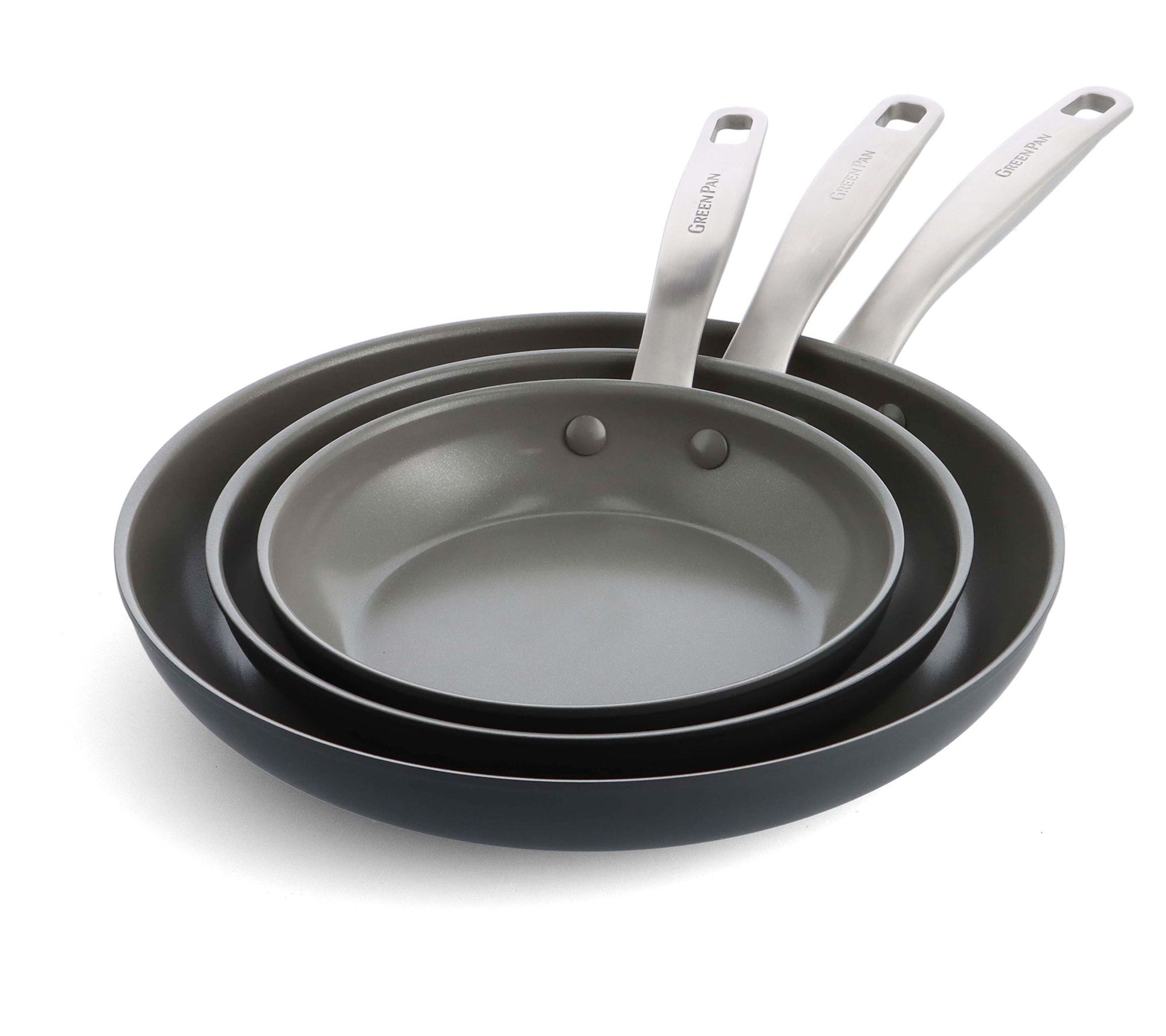 GreenPan Chatham Hard Anodized 3-Piece Frying Pn Set