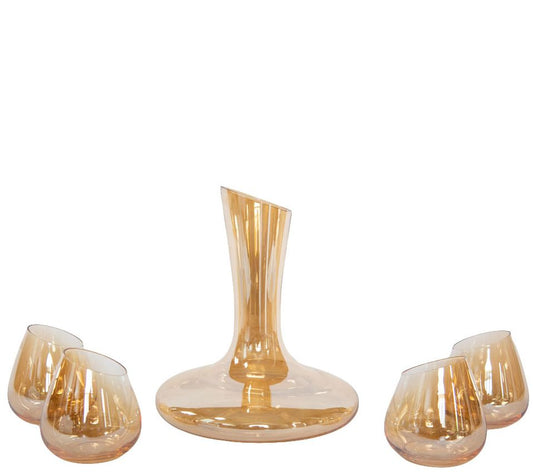 Jeanne Fitz 5-Piece Slant Collection Wine Decan ter Set