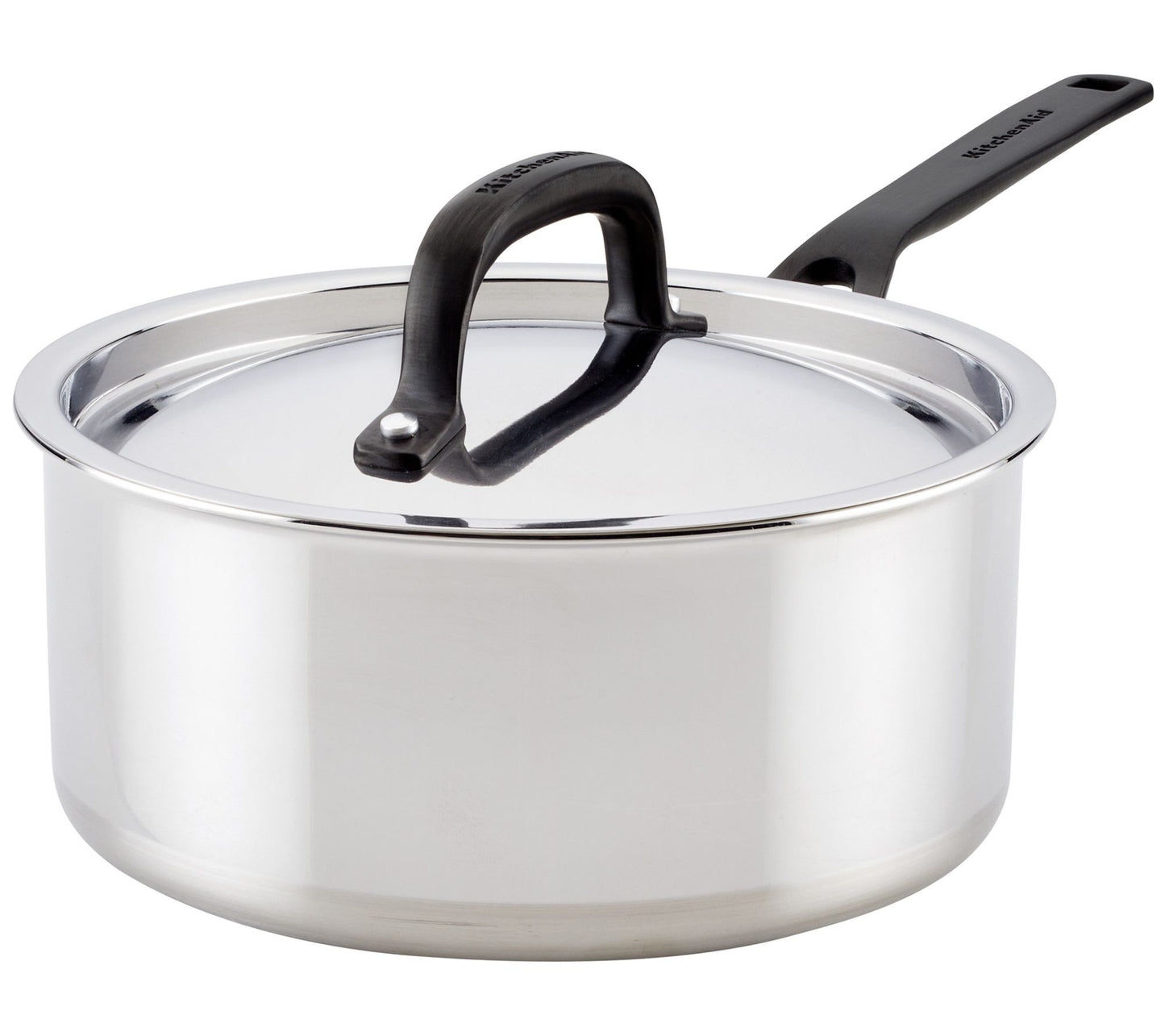 KitchenAid 5-Ply Clad Stainless Covered Steel Sauce Pan, 3qt