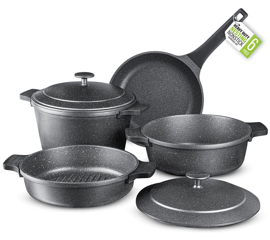 Granitestone 6 Piece Heavy Duty Nonstick Nesting Cookware Set