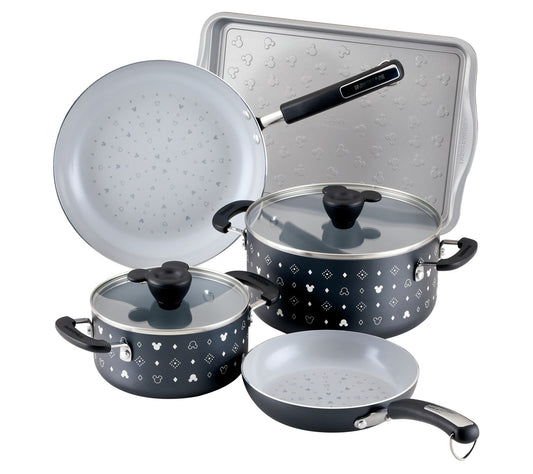 Farberware 7 Piece Disney Monochrome Ceramic Nonstick Cookware