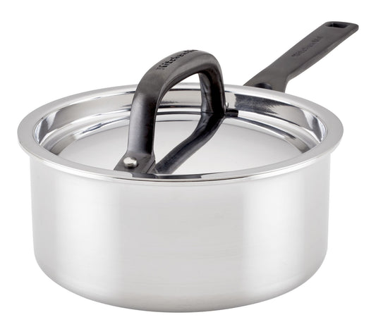 KitchenAid Stainless Steel Induction Sauce Panwith Lid, 1.5qt