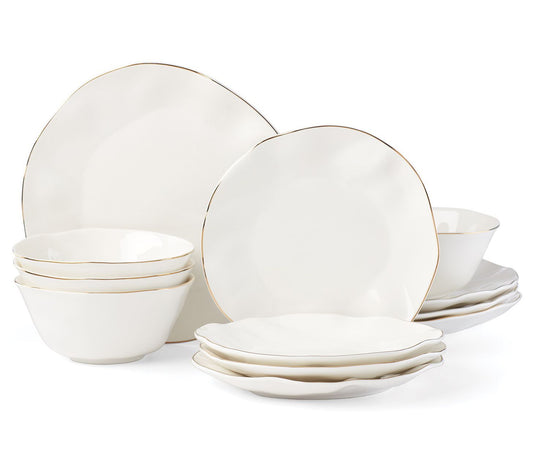 Lenox Blue Bay White 12-Piece Dinnerware Set