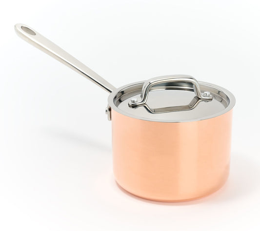Martha Stewart Signature 2-qt Tri-Ply Copper SS Sauce Pan w/ Lid