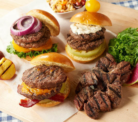 Kansas City Steak Co. 12 Steakburgers & (2)1-lbTenderloin Tips