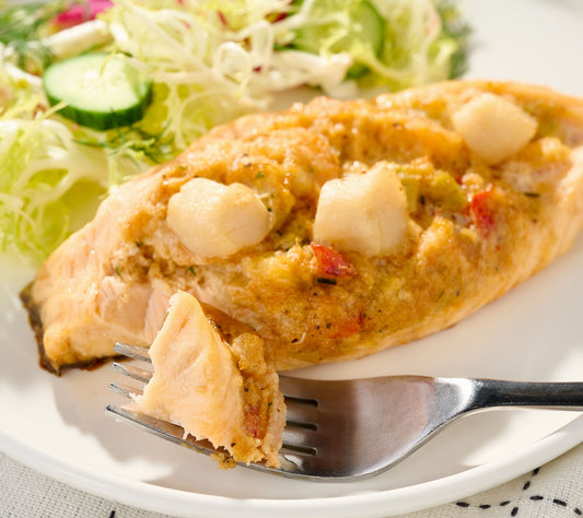 Egg Harbor (8) 6 oz Queen Scallop &Shrimp Stuffed Faroe Island Salmon