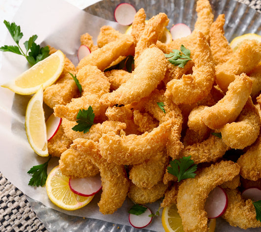 Egg Harbor 5lbs Colossal Tail-Off Garlic Battered Fried Shrimp