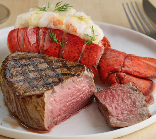 Kansas City (2) 6oz Filet Mignon & (2) 5oz MainLobster Tails