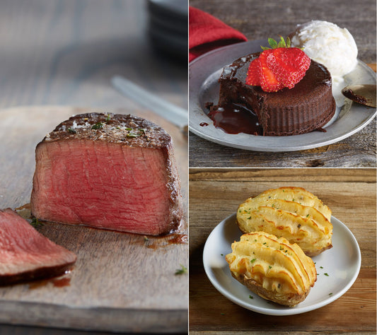Kansas City Steaks Filets, Potatoes, and Chocolate Cake Holiday Combo