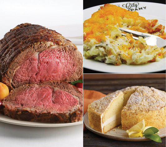 Kansas City Prime Rib, Baked Potato Casserole & Lemon Cake Meal
