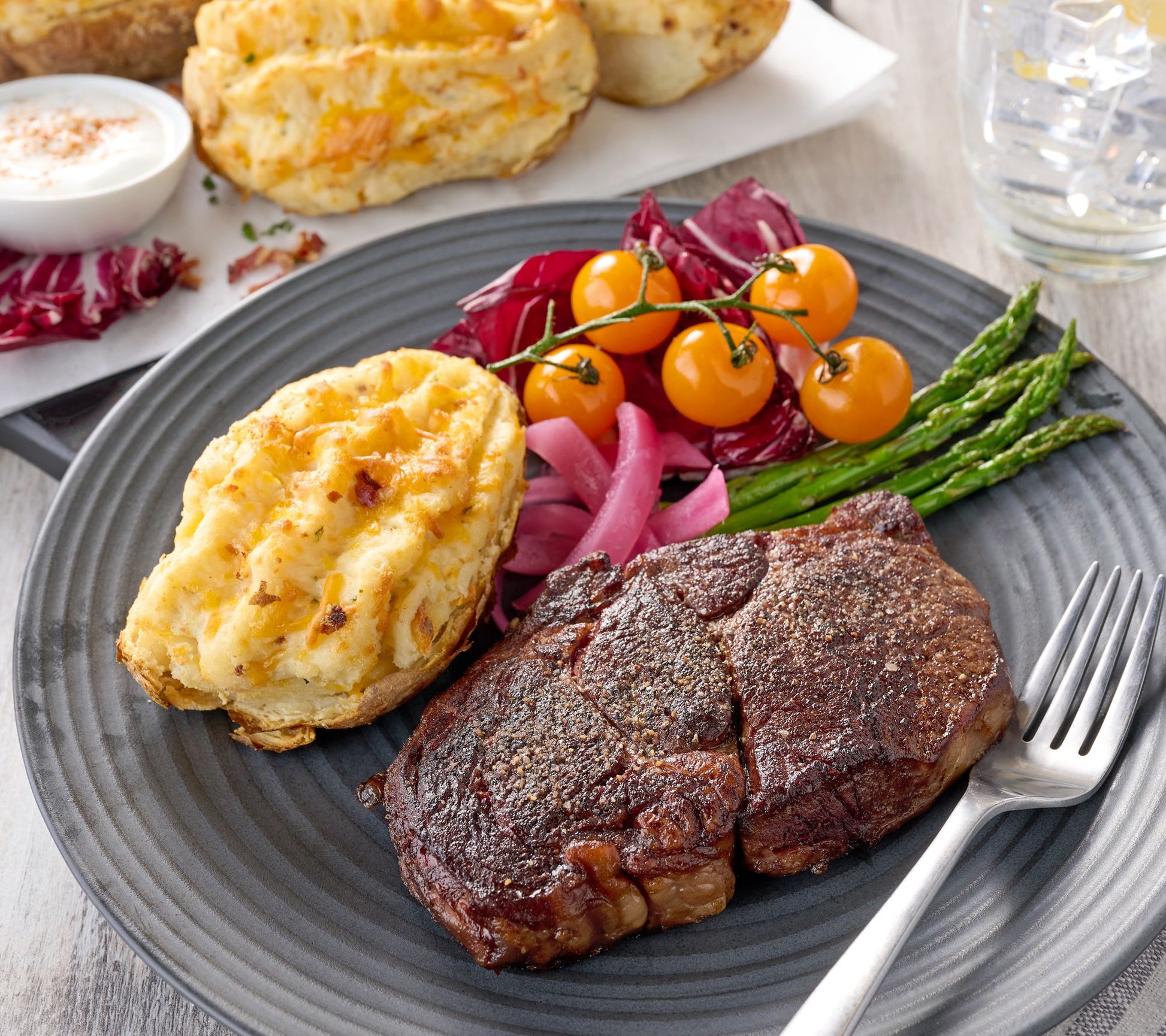 Kansas City (4) 10-oz Ribeye Steaks with Potatoes Auto-Delivery