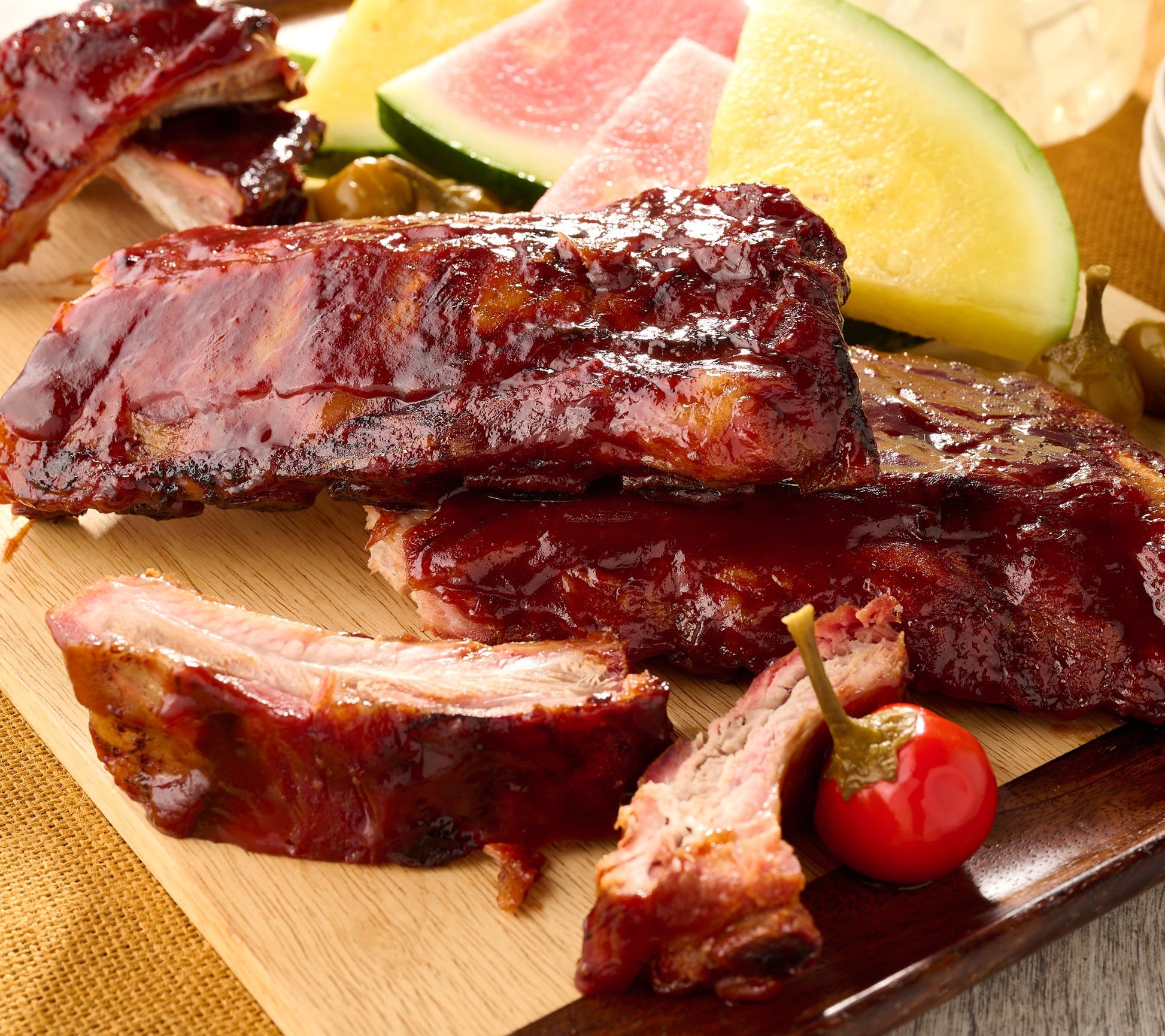 Corky's BBQ (3) 2-lb Original or Bourbon Honey Baby Back Ribs