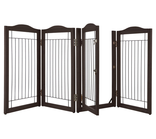 PETMAKER Freestanding Dog Gate 4-Panel Foldable  Fence