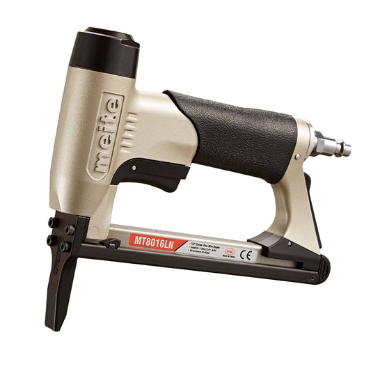 MEITE MT8016LN Pneumatic Staple Gun with Long Nose (80 Series) 21 Gauge 1/2" Crown 1/4" to 5/8" Length Upholstery Stapler