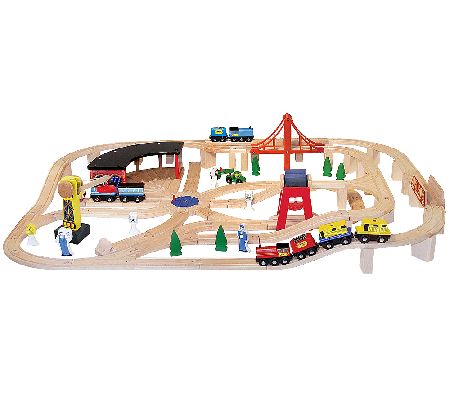 Melissa & Doug Wooden Railway Set