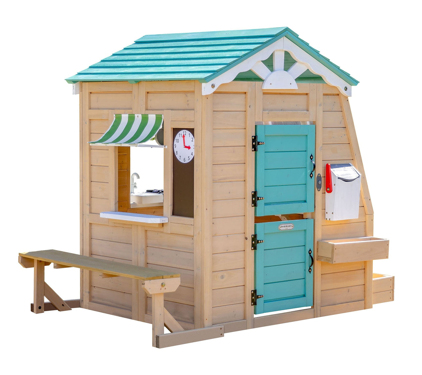 Teamson Kids Gardenia Wooden Playhouse with Window & Kitchen
