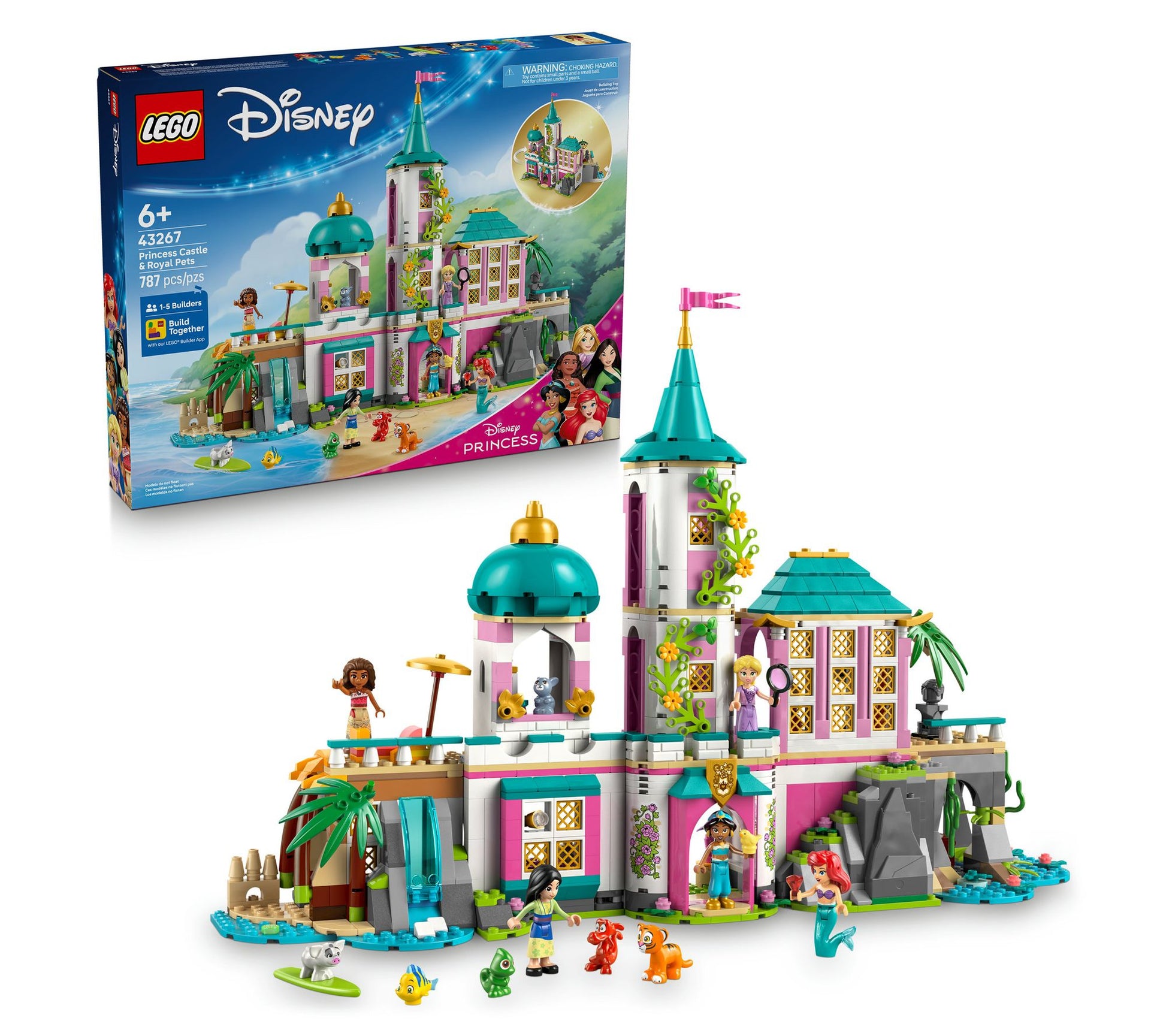 LEGO  Disney Princess Castle & Royal Pets Toy Building Playset