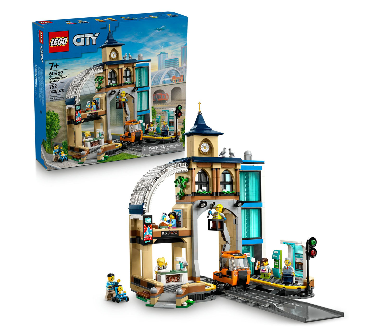 LEGO City Central Train Station Set for Fans ofConstruction T