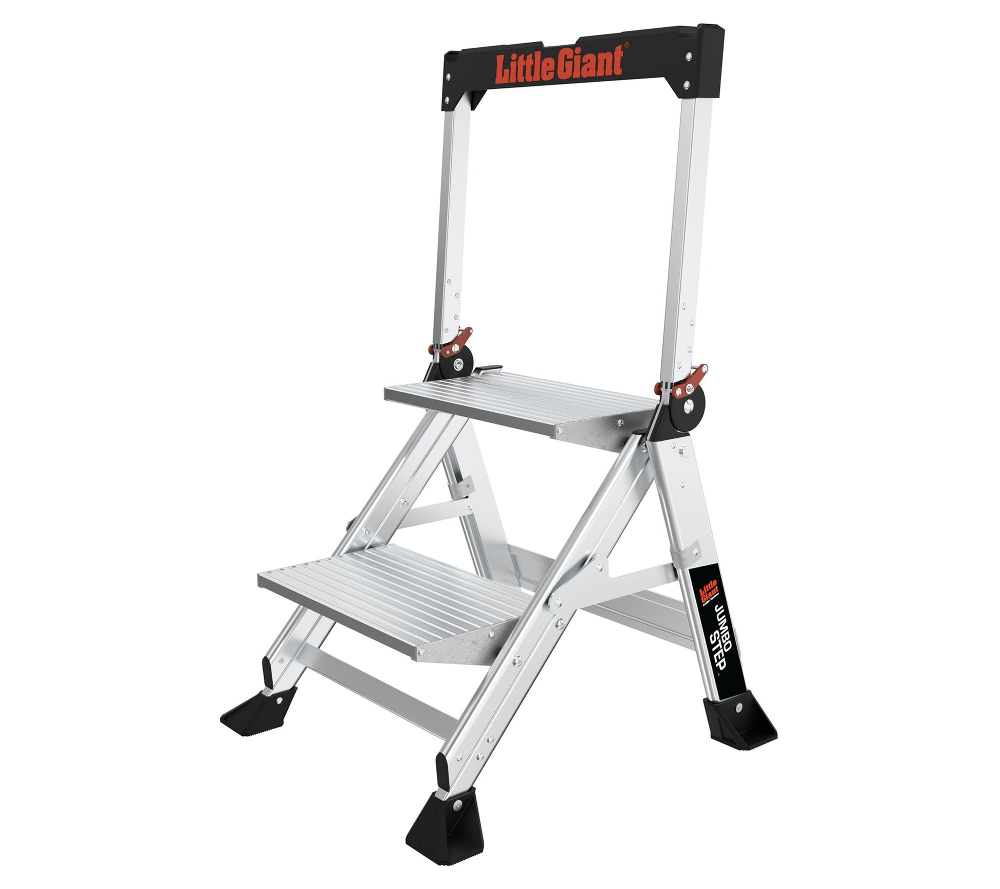 Little Giant Jumbo Step 2-Step Aluminum Step Stool with Safety Bar